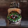 Dragon Eye, Green Apothecary Jar Magic Potion Bottles, Glasses for Witch Witchcraft Wiccan Pagan, Altar, Spell Mason Jar
