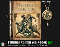 Antique Book, Occultism Magic Mythraic Grimoire Heptameron Manuscript, Magick Sorcery Ritual, Secret Societies Order