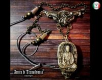 Buddhist Necklace Talisman Pendant, Ethnic Oriental Jewelry Buddha Prayer Amulet, Asian Magic Charm Hinduist Brahma Yoga