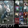 Alice in the Wonderland Tarot, White Rabbit with Cheshire Cat, Queen of Hearts and White Queen, Mad Hatter Dodo Dormouse