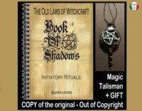Book of Shadows, Antique Grimoire Witchcraft Books, Witch Coven Manual, Secret Societies Magic Incantation Rituals Spell