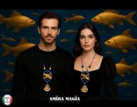 Sign of Pisces, Gold Fish Astrological Talismans Pentacle, Zodiac Amulet Pendant Symbolic Koi Fish