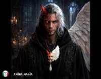 Angel and Demon, Winged Guardian Talisman Protection Pendant, Spiritual Sacred Energy Amulet Evil Eye