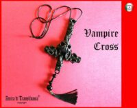 Vampire Cross, Bat Vampire Dracula Transylvania Jewelry, Inverted Cross Goth Jewel, Dark Witch Steampunk Gothic Pendant