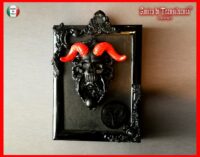Goat Skull Magic Decor, Lucifer Baphomet Satan Bas Relief, Sculpture Icon Satanic Devil Horn
