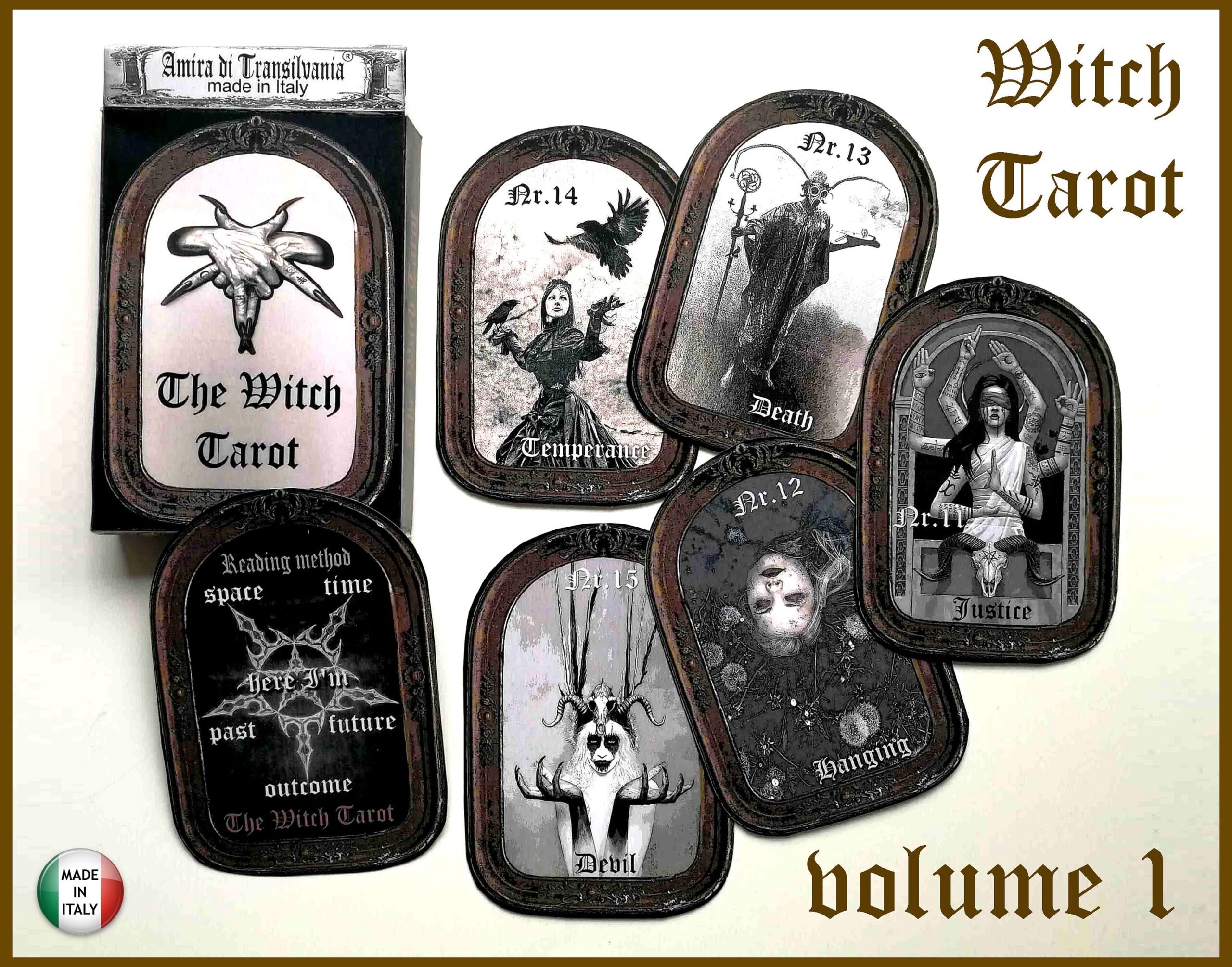 Witch Tarot Cards Deck, Major Arcana, Divination Oracle Wicca Occult Pagan Tolls, Gothic Witchcraft Clairvoyant Medium