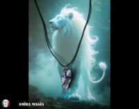 White Lion Amulet of Magnetism, Enchanted Rock Uncut Gemstone Pendant, Magical Necklace Magic Raw Stone