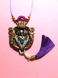 Angel of Death Azrael, Mercury Symbol Pendant, Skull Amulet Gothic Talisman Occult Magic Azazel