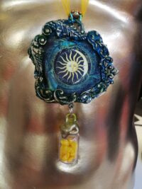 Sun and Moon, Magical Power Pendant, Magic Talisman Astrological Symbol, Urn Stones Jewelry Amulet
