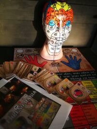 Phrenology Head, Reading Mind Map Tarot Card, Book Guide Occult Anatomy, Physiognomy Brain Cranium