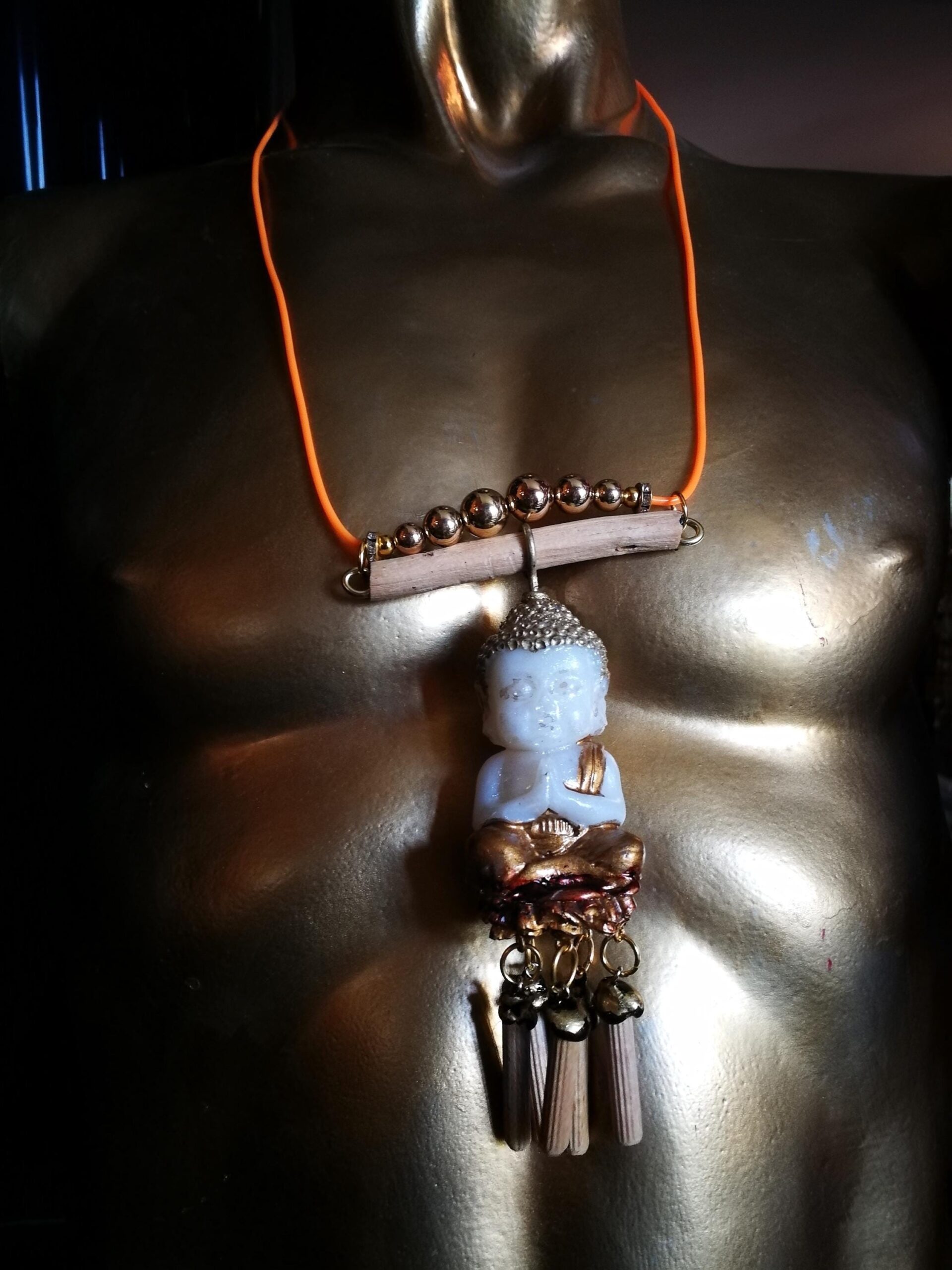 Japa Mala Amulet, Buddhist Necklace Ethnic Oriental Buddha Talisman Pendant Asian Spiritual Yoga Symbol