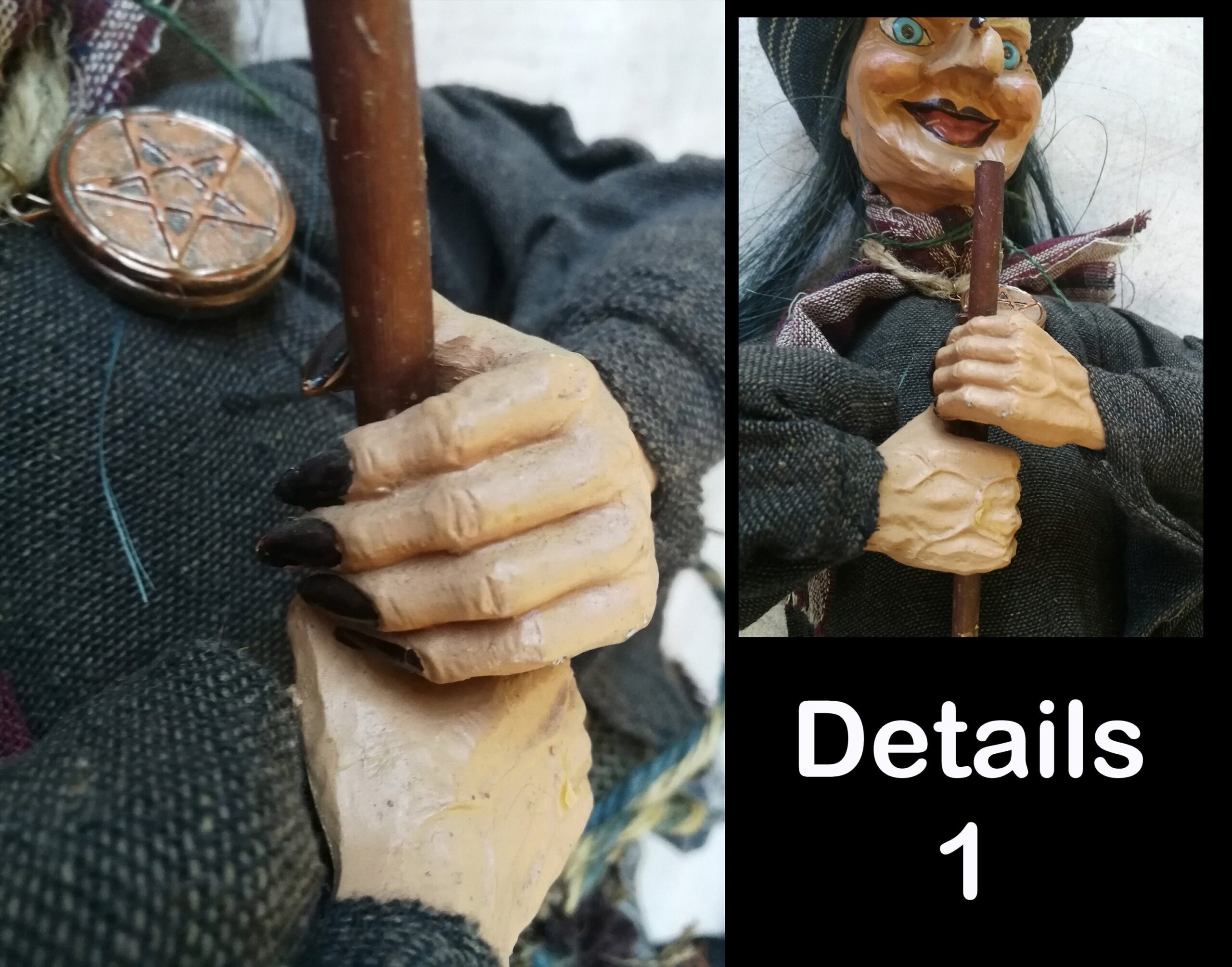 Witch Doll Macabre Babayaga, Old Antique Voodoo Macabre Baba Yaga, Witchcraft Supplies Salem Massachusetts
