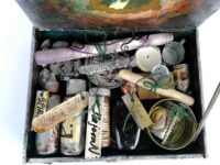 Apothecary Cabinet, Vintage Magic Witchcraft Box, Starter Kit Ritual, Potions Bottle, Incense Burner Set