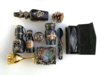 Apothecary Cabinet, Vintage Magic Witchcraft Box, Starter Kit Ritual, Potions Bottle, Incense Burner Set