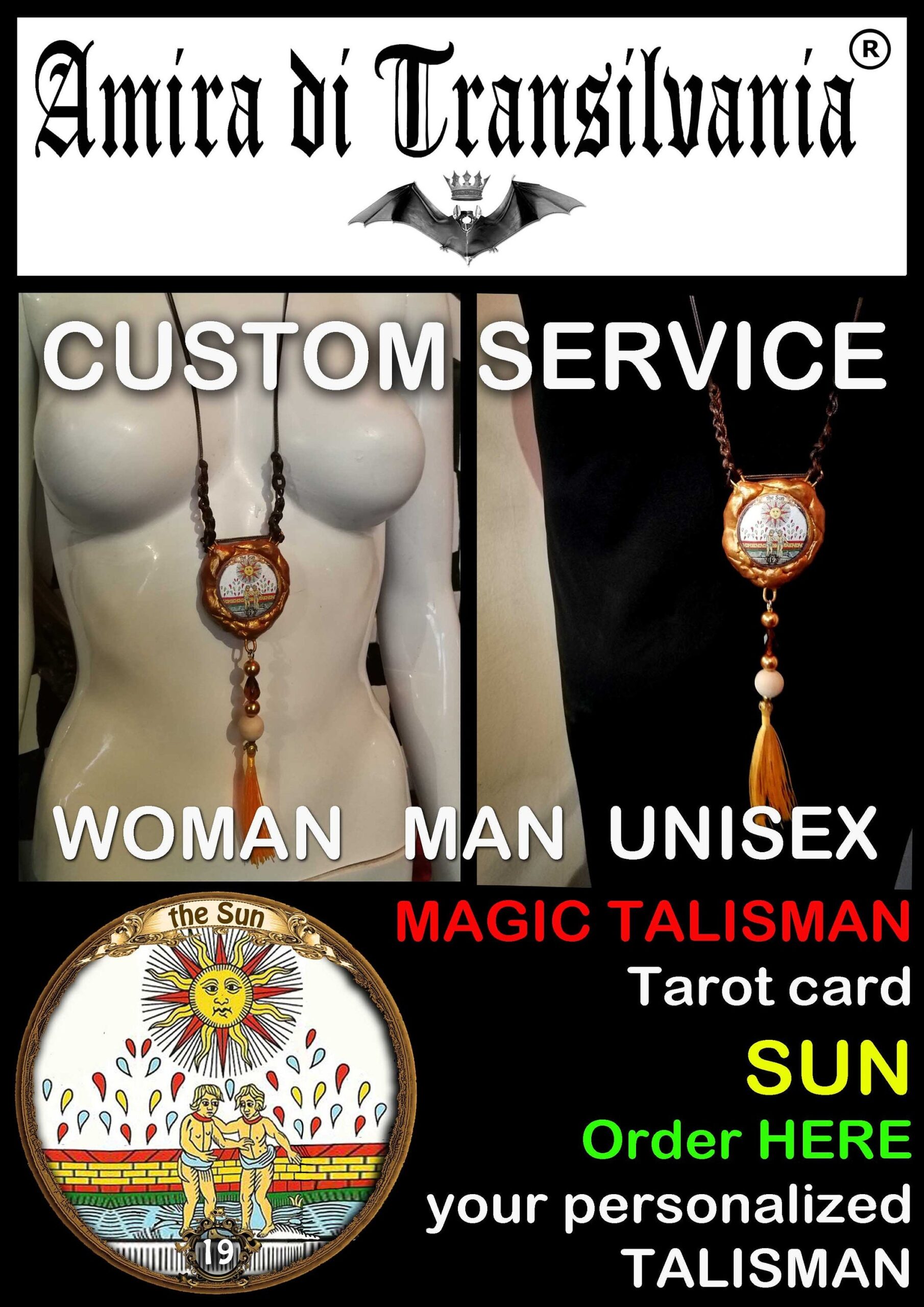 La Santa Muerte Pendant, Macabre Voodoo Magic Talisman, Lucky Amulet Gothic Skull Witch Jewelry