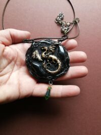 Baphomet Pendant, Magic Talisman Goth Jewel, Satanic Symbol Lucifer Sigil, Inverted Pentagram Dragon Oathsworn