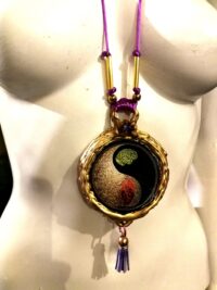 Yin & Yang Buddhist Tibetan Protective Magic Talisman, Ethnic Jewelry Prayer Amulet, Buddha Yoga Symbol
