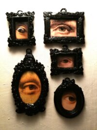 Evil Eye Protection Wall Hanging, Victorian Art Witch Vintage Home Decor, Gothic Baroque Frame