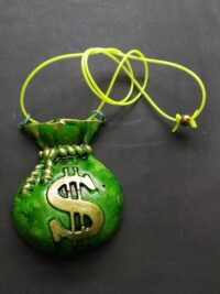 Dollar Symbol Necklace, Good Luck Pendant Amulet, Manifestation Money Wealth Attraction, Abundance Richness Talisman