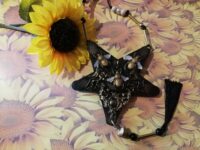 Inverted Pentagram Star, Dark Bee Pendant, Satanic Symbol Magic Talisman, Good Luck Pentacle Amulet
