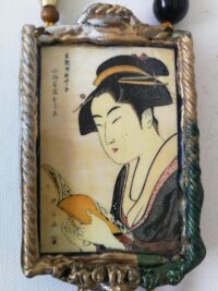 Japanese Omamori Charm, Lovers Talisman Samurai Amulet, Asian Folkloric Jewelry, Magic Pendant Good Luck