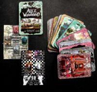Alice in the Wonderland Tarot, White Rabbit with Cheshire Cat, Queen of Hearts and White Queen, Mad Hatter Dodo Dormouse
