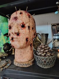 Voodoo Doll, Magic Altar Decor, Ritual Head with Pins, Haunted Creepy Oddities Witchcraft Supplies