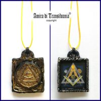 Masonry Symbol, Fraternal Mason Necklace, Masonic Talisman, Illuminati Triangle All Seeing Eye, Freemason Amulet Pendant