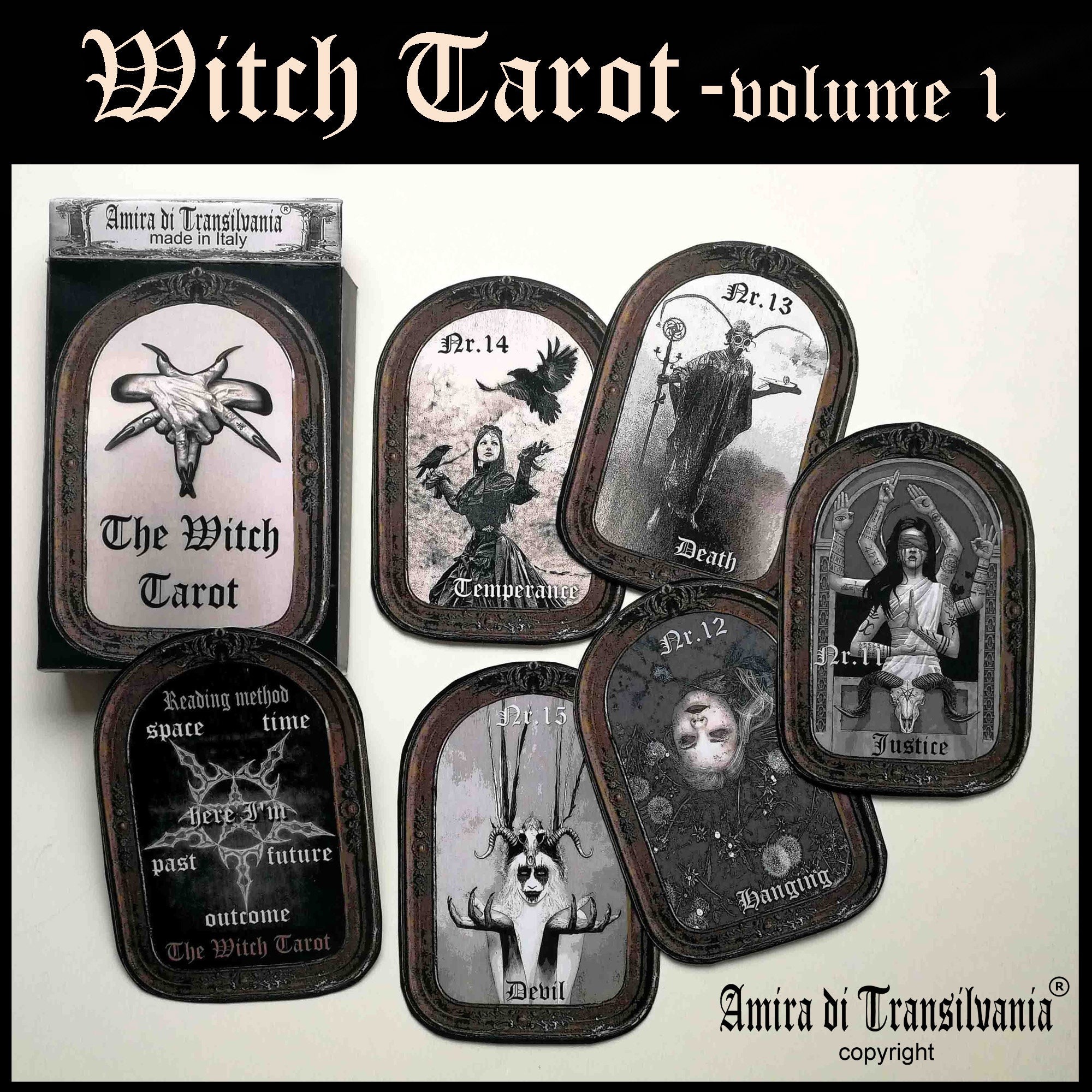 Witch Tarot Cards Deck, Major Arcana, Divination Oracle Wicca Occult Pagan Tolls, Gothic Witchcraft Clairvoyant Medium