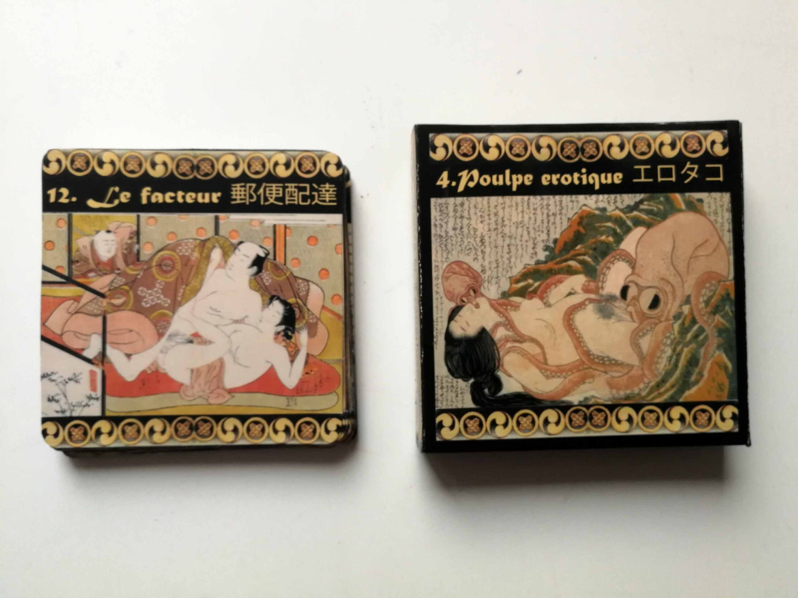 Japanese Tarot Card, Shunga Art Edo Period, Erotic Oracle Kabuki, Kimono Samurai Geisha Kamasutra