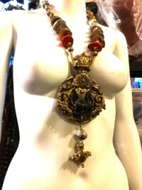 Vampire Jewelry, Bat Skull & Devil Eye Gothic Necklace, Dragon Crown Magic Talisman Amulet Pendant