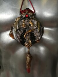 Dragon Necklace, Templar Amulet Symbols, Crown Magic Eye Stone Talisman, Gothic Pendant Sword Snake