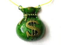 Dollar Symbol Necklace, Good Luck Pendant Amulet, Manifestation Money Wealth Attraction, Abundance Richness Talisman