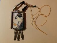 Japanese Omamori Charm, Lovers Talisman Samurai Amulet, Asian Folkloric Jewelry, Magic Pendant Good Luck