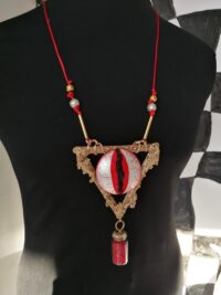Illuminati Necklace - Magic Eye Symbols, Protective Talisman Pendant Triangle, Protection Amulet Stone Urn Charm