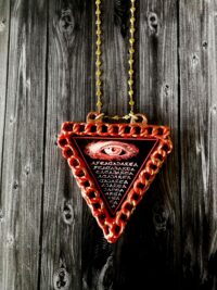 Abracadabra Pendant, Hebrew Letters Jewish Alphabet, Bar Mitzvah Bat Mitzvah, All Seeing Eye Amulet