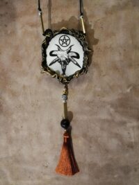 Hecate Goddess, Gothic Amulet Dark Magic Talisman Witchcraft Pendant, Witch Jewelry Symbol Inverted Pentagram