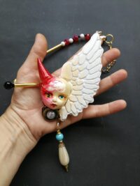 Angel and Demon, Winged Guardian Talisman Protection Pendant, Spiritual Sacred Energy Amulet Evil Eye