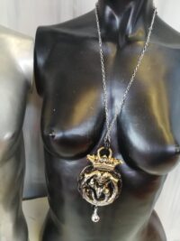 Dragon Crown, Satanic Necklace, Satanist Symbol Illuminati All Seeing Eye, Evil Eye Pendant Conspiracy Theory
