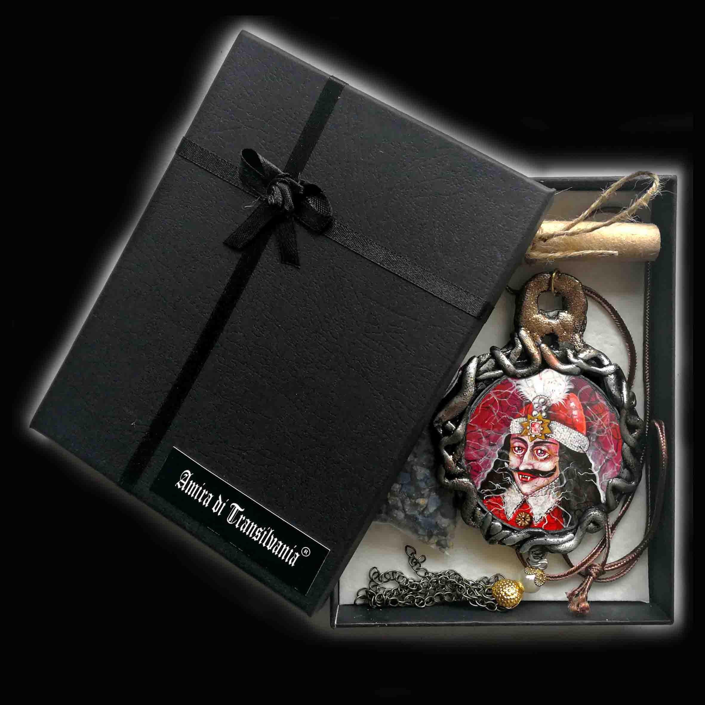 Dracula Talisman Bat Vampire, Gothic Amulet Transylvania Pendant Magic Artcraft, Count Vlad Tepes Castle