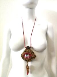 Dragon Necklace, Templar Amulet Symbols, Crown Magic Eye Stone Talisman, Gothic Pendant Sword Snake