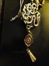 Medusa Head, Ouroboros Snake Amulet Necklace, Occult Jewelry Spiritual Talisman, Greek Mythology Magic Pendant