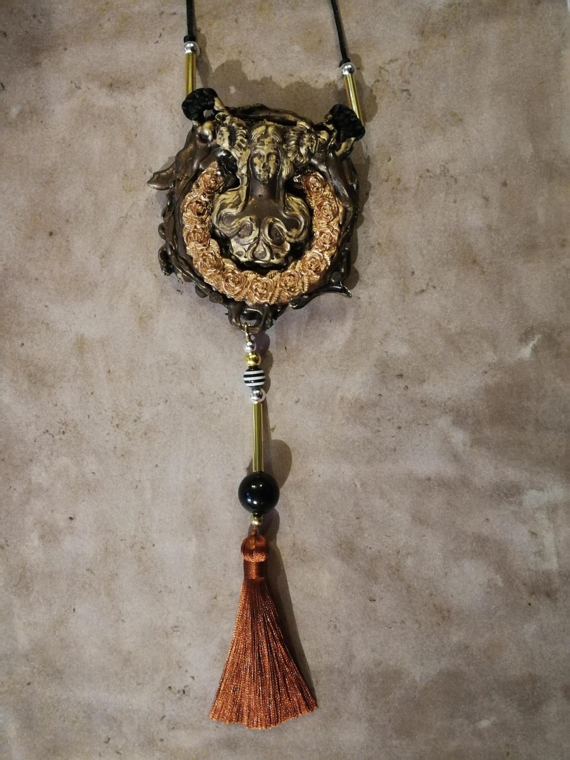 Hecate Goddess, Gothic Amulet Dark Magic Talisman Witchcraft Pendant, Witch Jewelry Symbol Inverted Pentagram