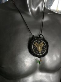 Baphomet Pendant, Magic Talisman Goth Jewel, Satanic Symbol Lucifer Sigil, Inverted Pentagram Dragon Oathsworn