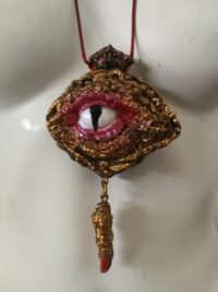 Dragon Necklace, Templar Amulet Symbols, Crown Magic Eye Stone Talisman, Gothic Pendant Sword Snake