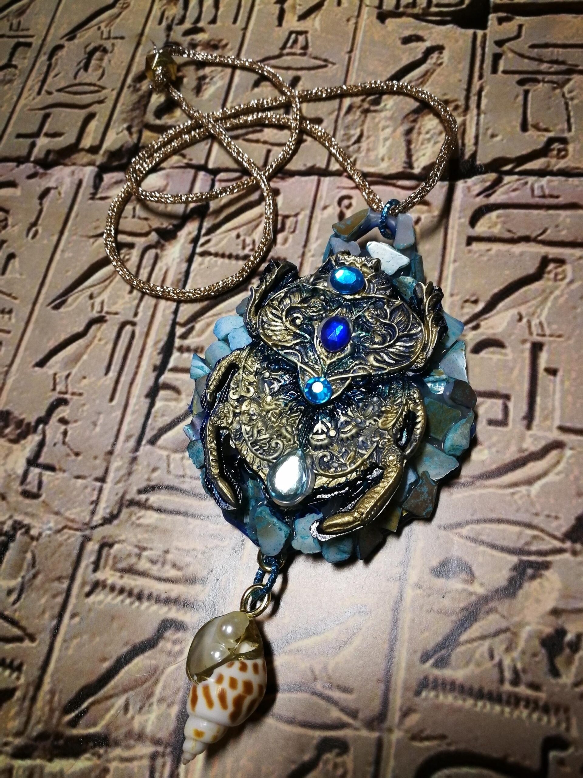 Egyptian Scarab of Protection Blessed by Anubis Spiritual Shield, Destroy Hexes Curses Return to Sender Powerful