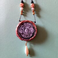 Mother Earth, Woman Protection Amulet, Goddess Gaia Talisman, Ouroboros Snake Wealth Richness Money Attraction Jewelry