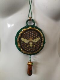 Green Witch, Witchcraft Symbol Magic Evil Eye Talisman, Salem Massachusetts Amulet, Bee Nest Pentacle