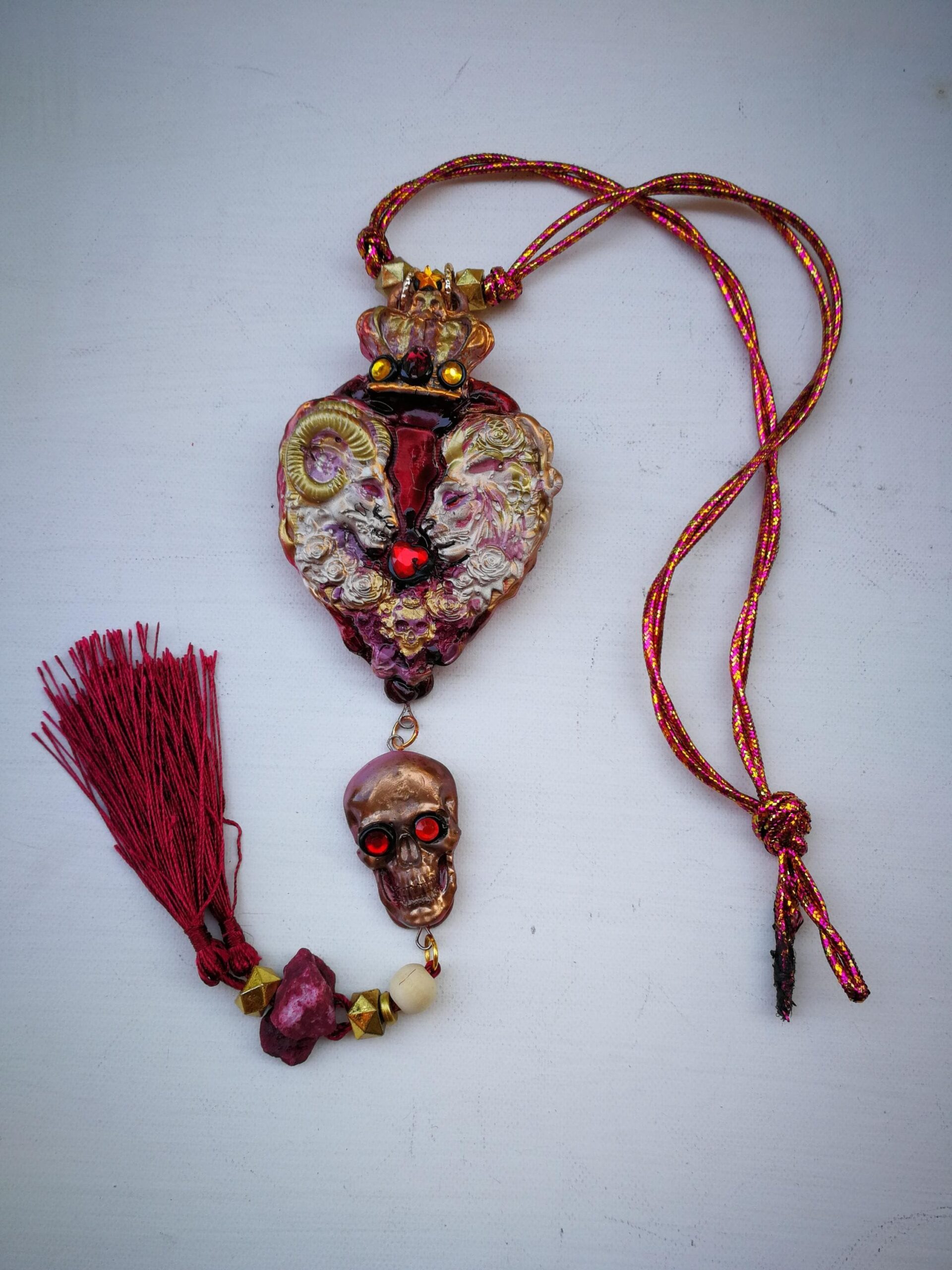 Midas Touch Amulet, Golden Wealth Spirit Vessel Royal Talisman, Lion Goat & Skull Occult Jewelry