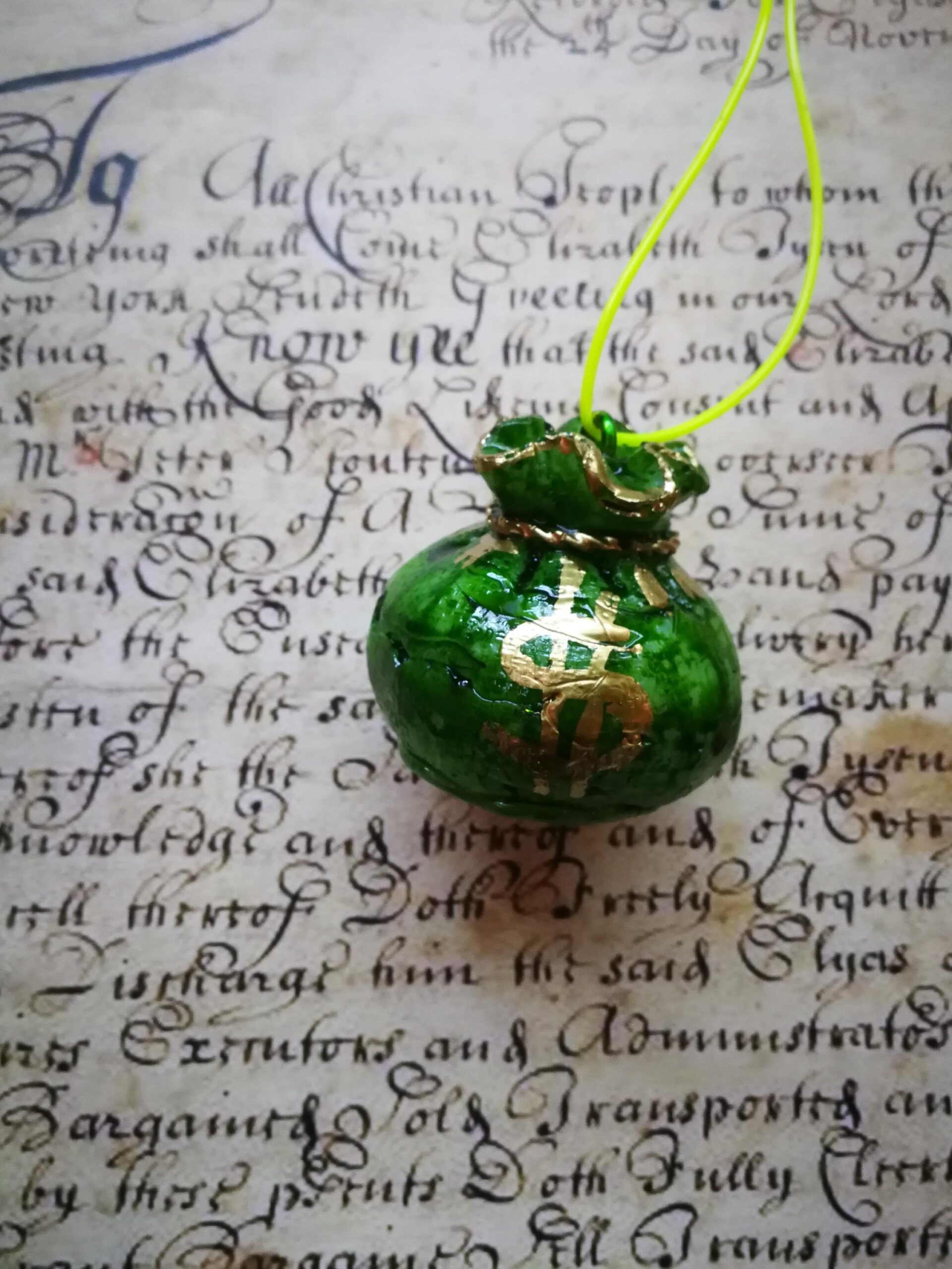 Dollar Symbol Pendant, Good Luck Amulet, Manifestation Money Wealth Attraction, Abundance Richness Talisman Jewelry